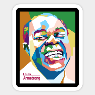 Abstract Colorful Louis Armstrong in WPAP Sticker